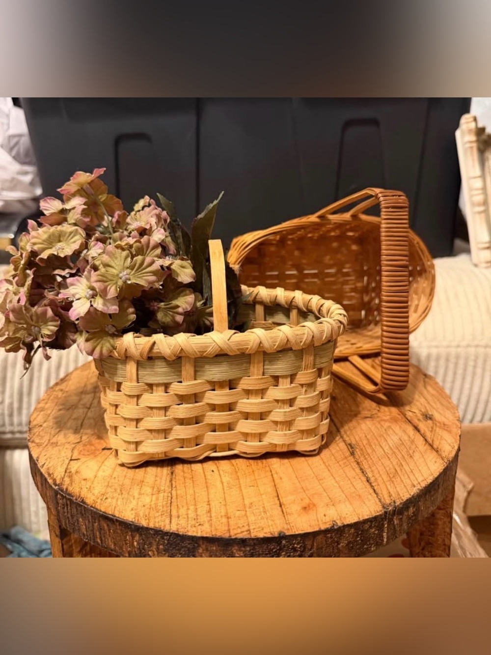Handmade mini basket with original tag